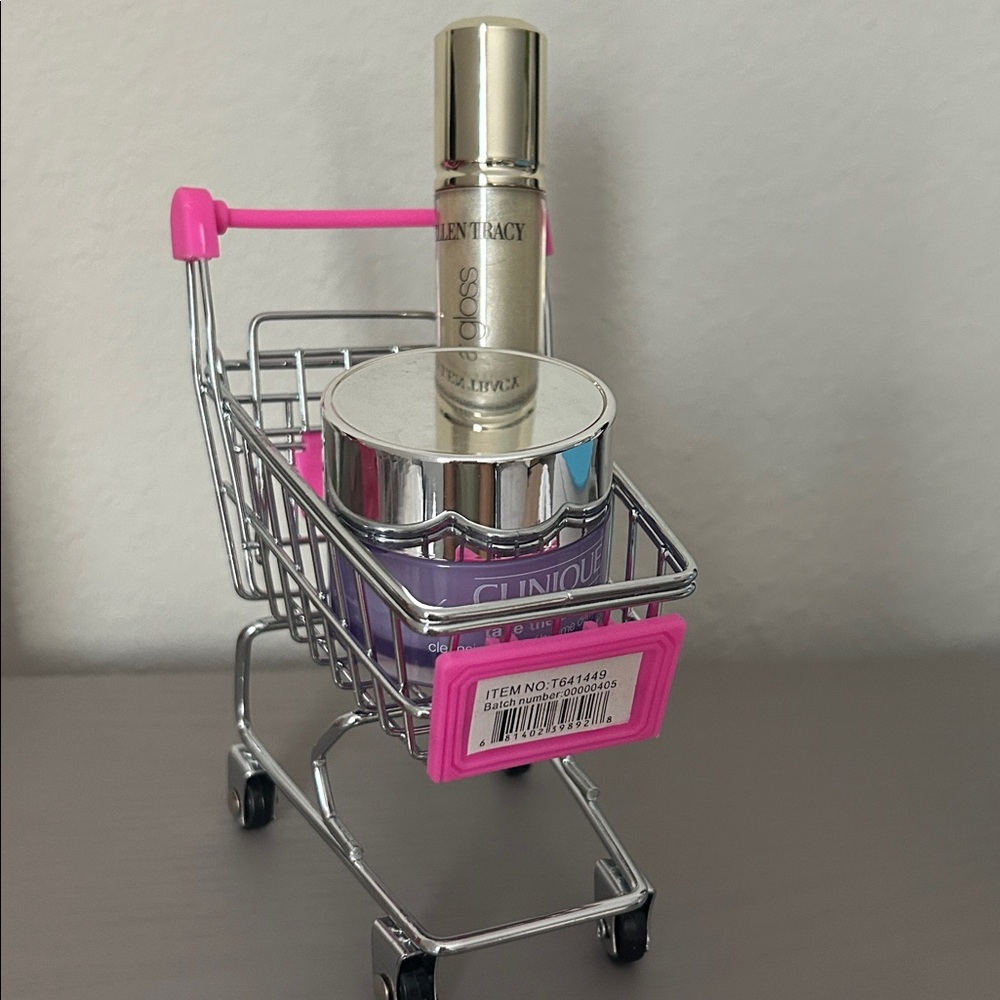 Clinique or Giorgio Armani with Mini Shopping Cart Bundle - Pink or Purple